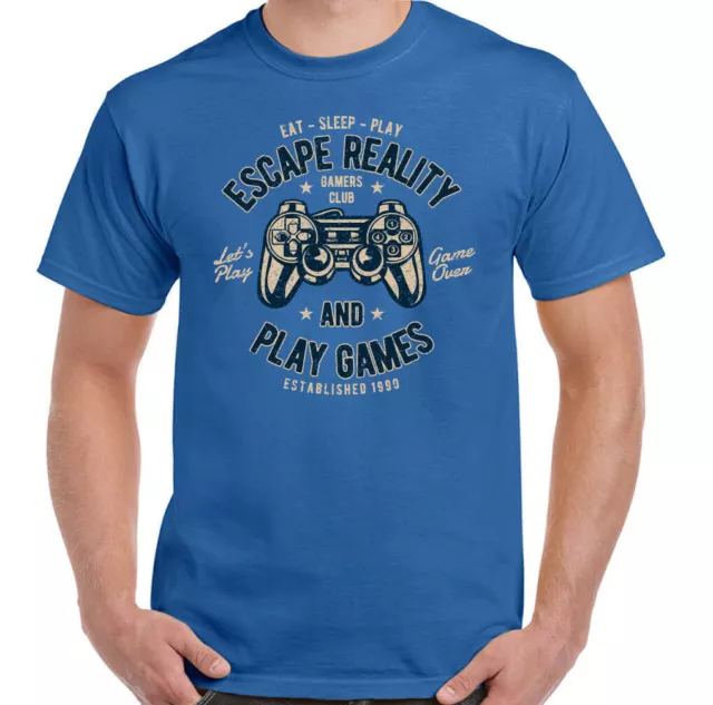 T-shirt da gioco fuga realtà e giochi da uomo divertente controller PC PS4 Xbox