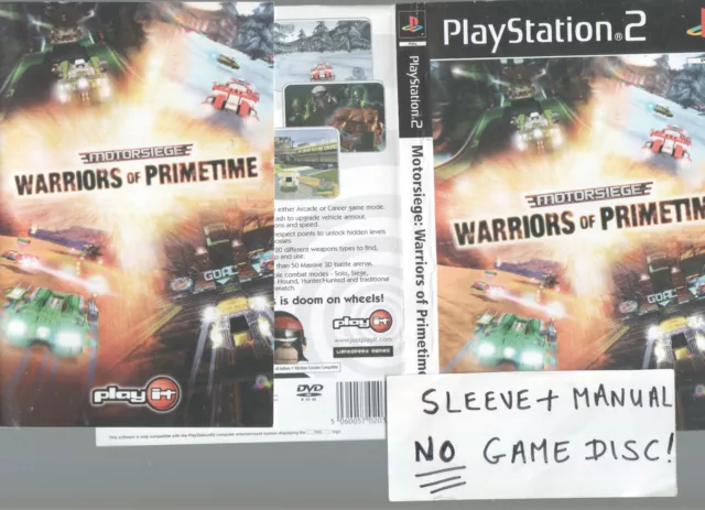 Motorsiege: Warriors Of Primetime (2003) Ps2 Cover Sleeve & Manual -No Game Disc