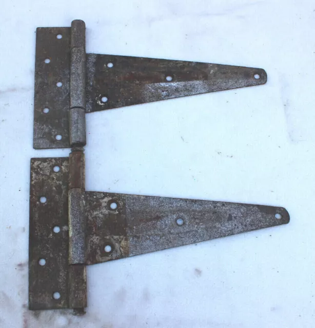 2 Lot Vintage Heavy Duty Barn Door Gate Hinges Rustic