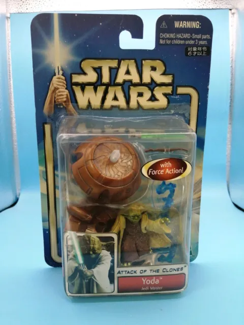 Hasbro STAR WARS Attack of the Clones Yoda Jedi Master Force Action Figure