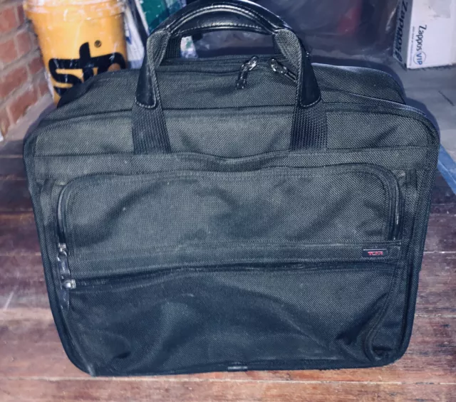 Tumi Black Ballistic Nylon Expandable 17” Rolling Laptop Briefcase 26002D4
