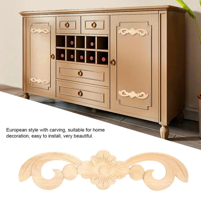 25x6cm Decorative Wood Carving Applique Easy To Install Carved Applique Cabinet