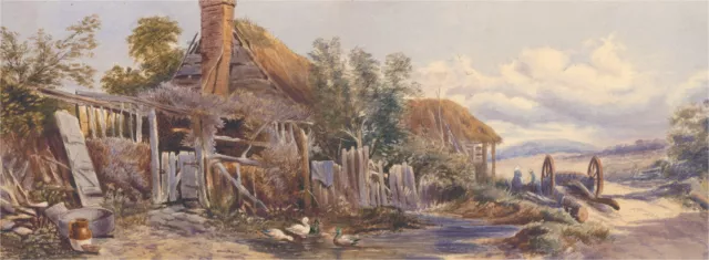 Aquarell Aus Dem 19. Jahrhundert - Landhaus