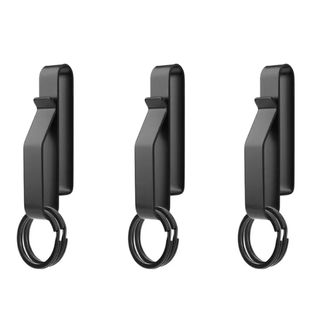 3PCS Heavy Duty Belt Key Holder with 6Pcs Metal Key Rings, Stainless Steel P4V1
