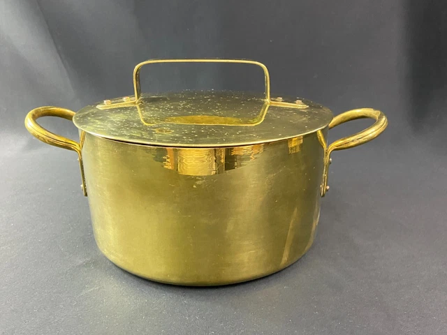ANCIEN ET RARE Chaudron Trypode En Laiton Et Fer Forge Art Populaire