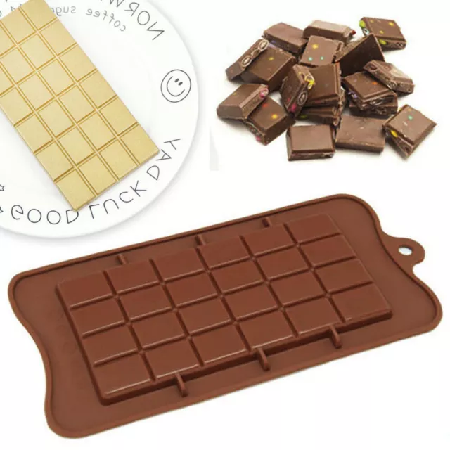 Chocolate Bar Silicone Moulds Block Slab Snap Wax Melt Baking Cakes Mold Tray!