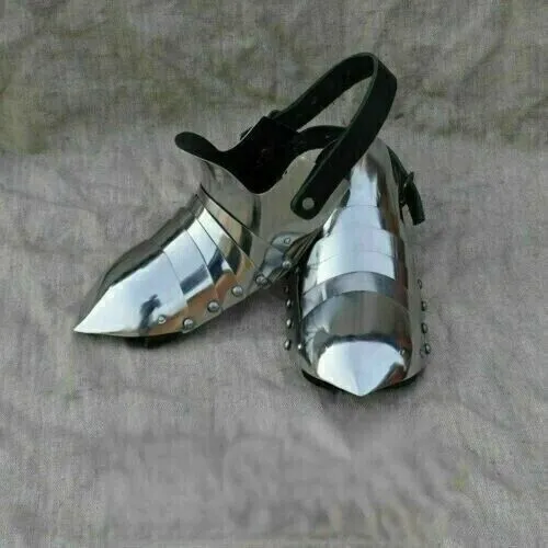 Paio di scarpe Stivali con armatura in acciaio cromato Sabato Halloween JCT73 3