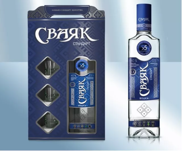 Wodka  "Svojak 40%, 500ml (Geschenkset mit Schnapsgläsern)