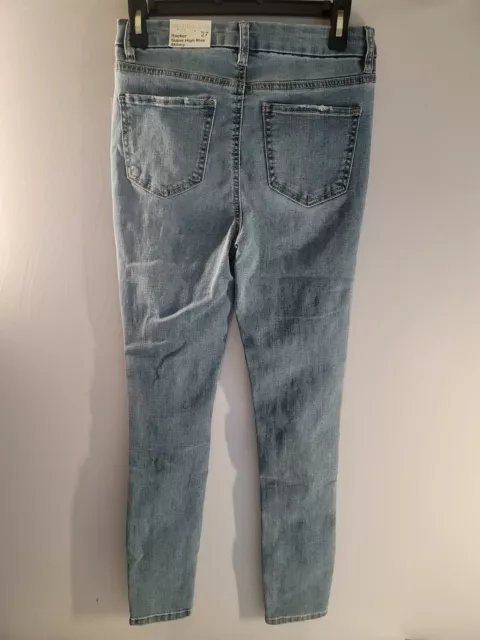 Madden Girl Rocker Super High Rise Skinny Distressed Denim Jeans Sz 27 2