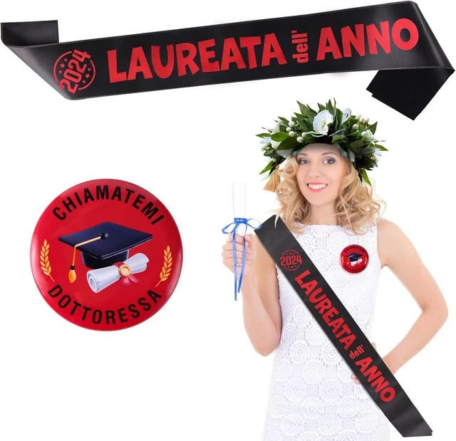 Italienische Dottoressa Abschluss-Schärpe – Roter Doktor Schal Für Graduierungsfeiern, Partys & Fotos