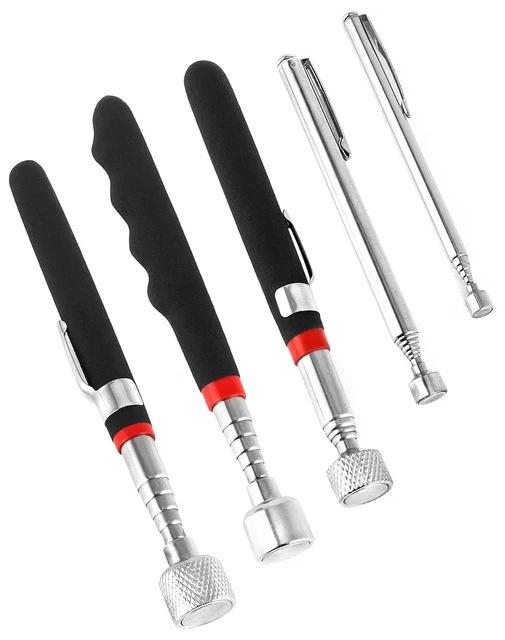 5er Set Magnet-Teleskopstäbe – Ausziehbar 13–77 Cm, Zugkraft 1,5–20 LB Für Schrauben & Co.