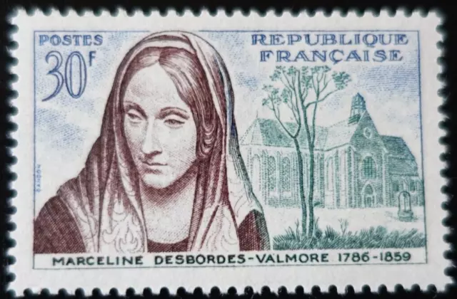 FRANCE timbre MARCELINE DESBORDES VALMORE N°1214 NEUF ** LUXE MNH