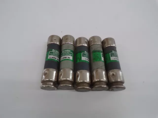 Littelfuse 60A 250VAC Fuse LLNRK 60 Lot of 5 New Old Stock a15