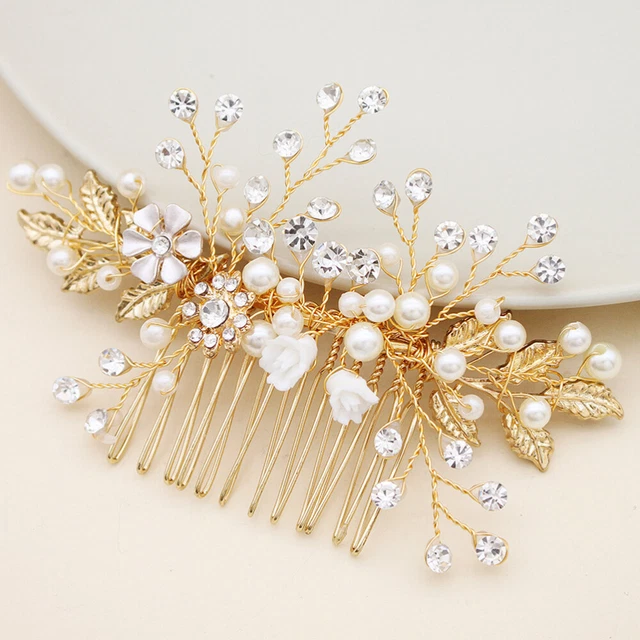 Peigne Strass Bijoux De Cheveux Fleur La Mariée Manuel Fleurs