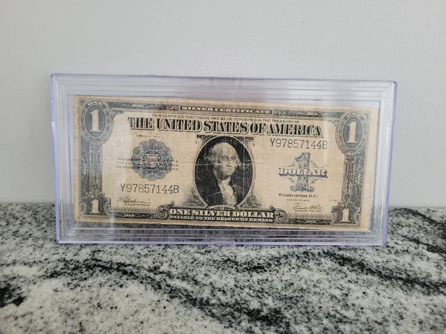 1923 Series US One Dollar Silver Certificate Blue Seal large Currency Note
