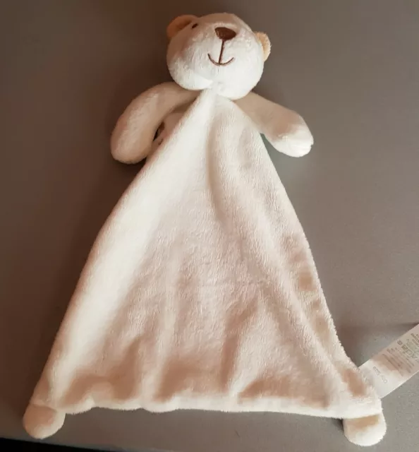 Matalan Teddy Bear Comforter White Soft Toy Brown Star Blankie Doudou Plush