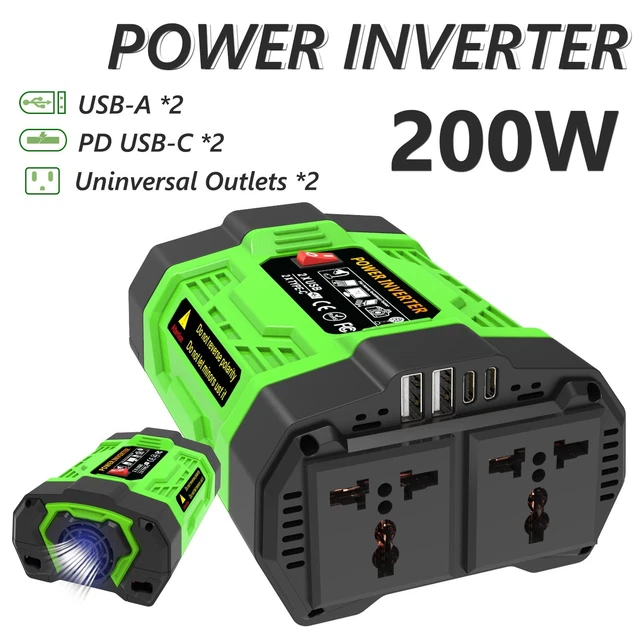توصيلة كهربائية للسيارة 12V to AC 220V 200W