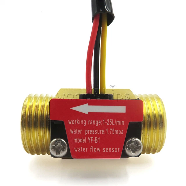 G1/2& WATER FLOW Hall Sensor Switch Flow Meter Flowmeter Counter 125L