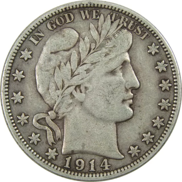 1914 S Barber Half Dollar VF Very Fine Details Silver SKU:I13023