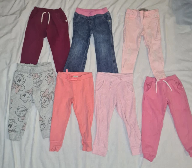 Girls Age 2-3 Jeans & Joggers 7 Piece Bundle