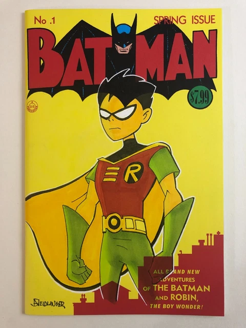 SKETCH COVER ART Batman, Animated Robin, by Dan Neidlinger EUR 55,09