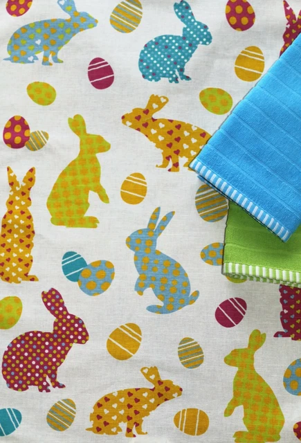 Kracht Geschirr-Küchen-Trockentuch "Hasenherzen" Hase Eier Ostern Halbleinen