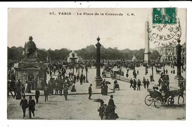 CPA-Carte Postale-France-Paris- Place de la Concorde   en 1912 VM8702