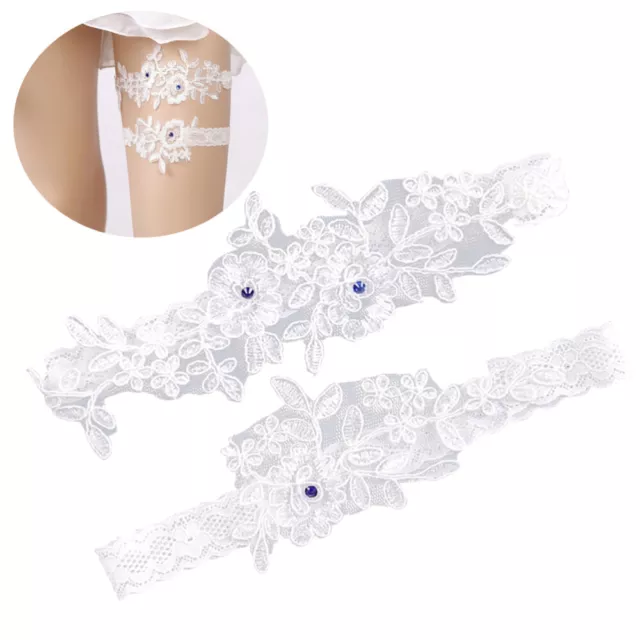 1 Pair Bridal Wedding Garter Lace Garters Decorations for Bride and Bridesmaid