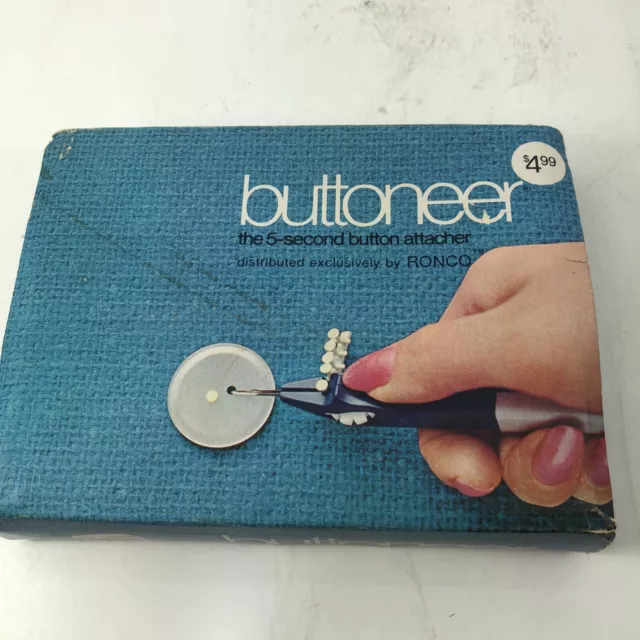 Vintage Dennison Buttoneer 5 Second Button Attacher Kit Stock No. 06001