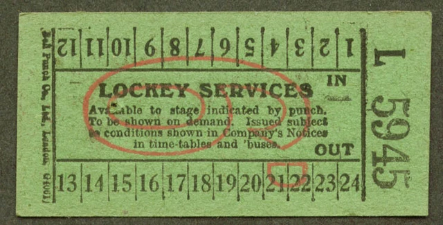 Lockey Bus Services Bishop Auckland UK tcket 6d