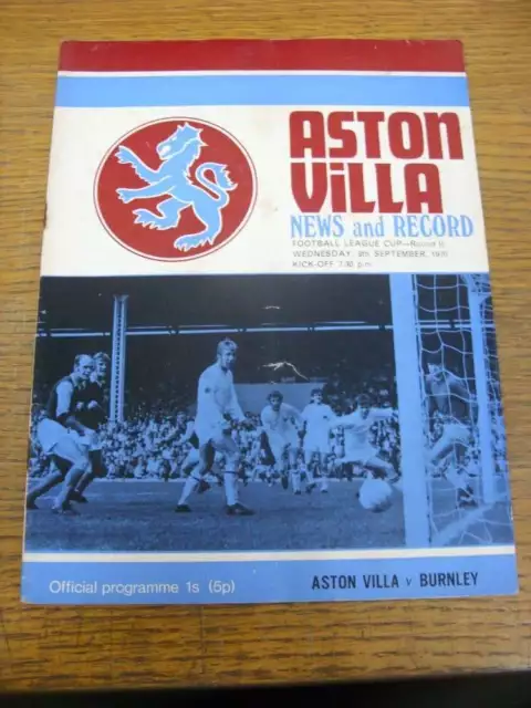 09/09/1970 Aston Villa v Burnley [Football League Cup] (token removed, rusty sta