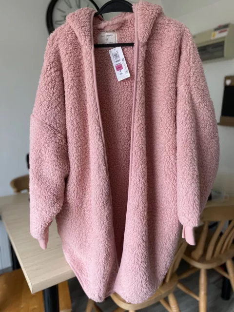 Marks&Spencer New With Tag Duvet  Day Pink Loungewear Fleece Cardigan Size XL