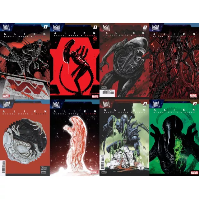 Alien: Black White & Blood (2024) 1 2 3 Variants | Marvel Comics | COVER SELECT