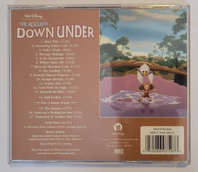 THE RESCUERS DOWN Under [Original Soundtrack] by Various (Disney CD ...