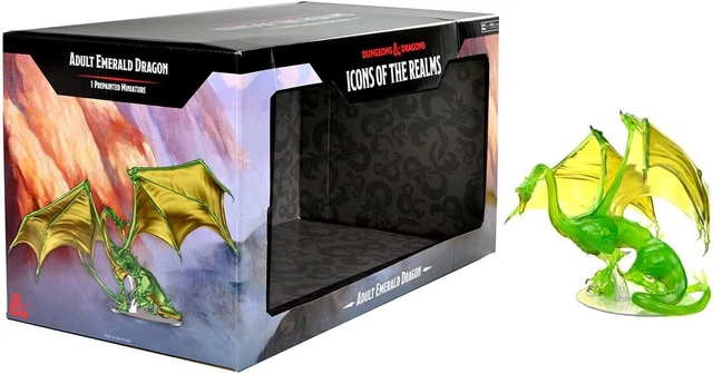 WIZKIDS DD ICONS of The Realms Adult Emerald Dragon Premium Figure $110 