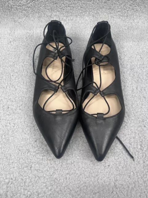 Loeffler Randall Leather Black  Ballet Flats. Size 9  1/2