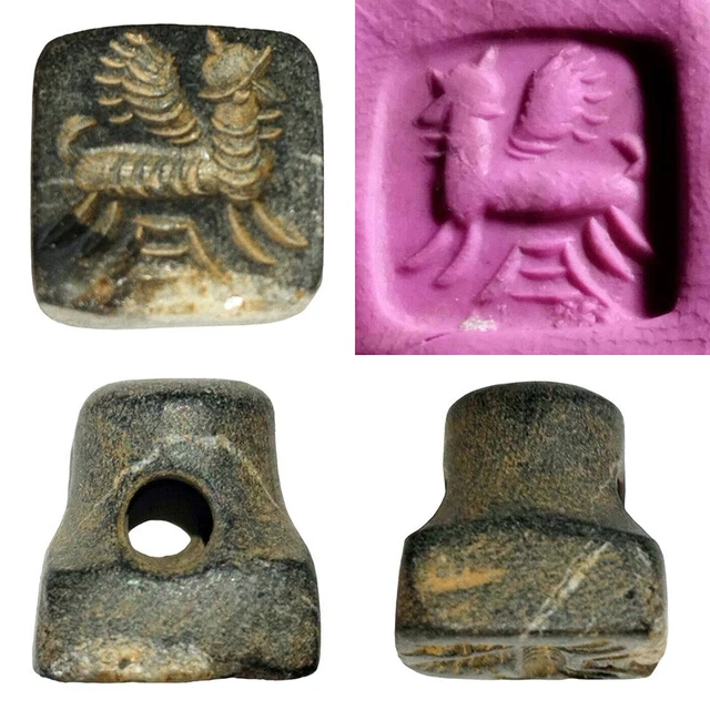 Bactria Stone Seal Stamp of Pegasus 300-100 BC AE14mm Extremely Rare 04393