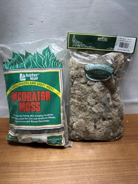 Lot of 2 Bags of Spanish Moss Garden Enhancer Floral Decorator Reindeer Moss