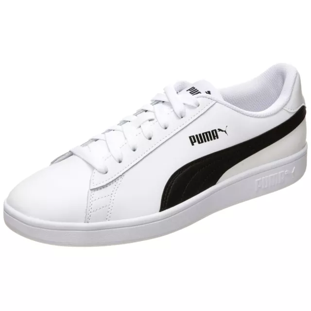 Puma Smash v2 Leather Sneaker weiß / schwarz NEU Schuhe Turnschuhe