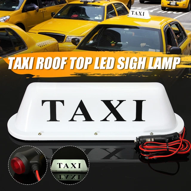 Top Car Magnetic Sign Lamp LED Light Taxi Sign Cab Roof With Cigarette Lighter