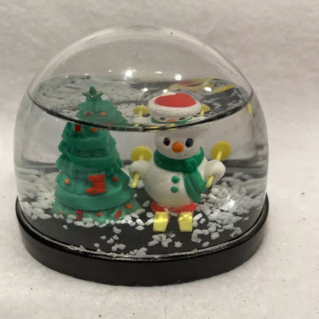 Vintage Christmas Snow Water Globe Dix. Waterball  Asst. Snowman Skies And Tree