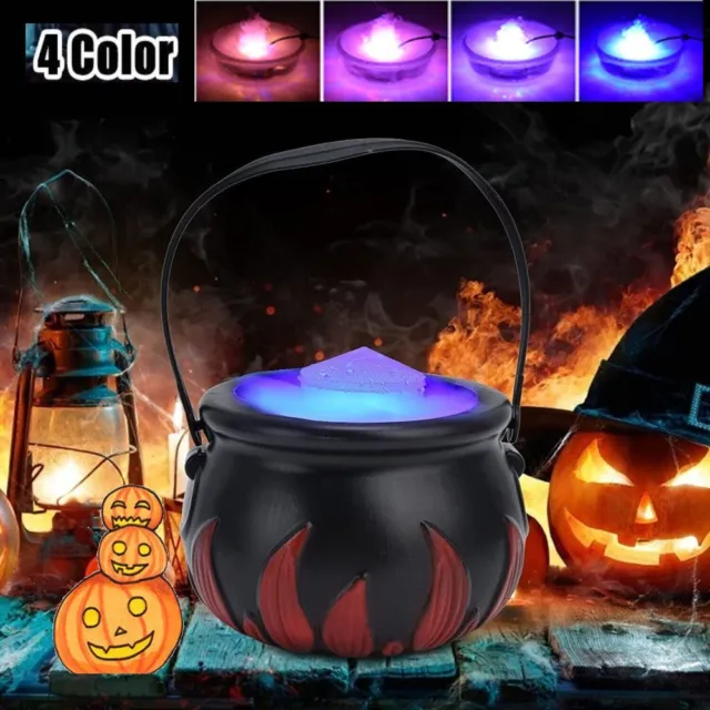 Halloween Witch Pot Smoke Machine Fogger Misting Cauldron Maker Mist Prop Party