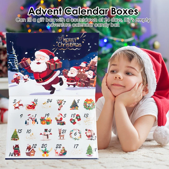 24 DAYS FILLABLE Christmas Advent Calendar Empty Boxes Countdown DIY