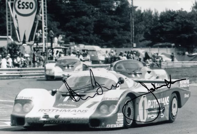 Jacky Ickx and Derek Bell Hand Signed Porsche 12x8 Photo Le Mans Autograph 1