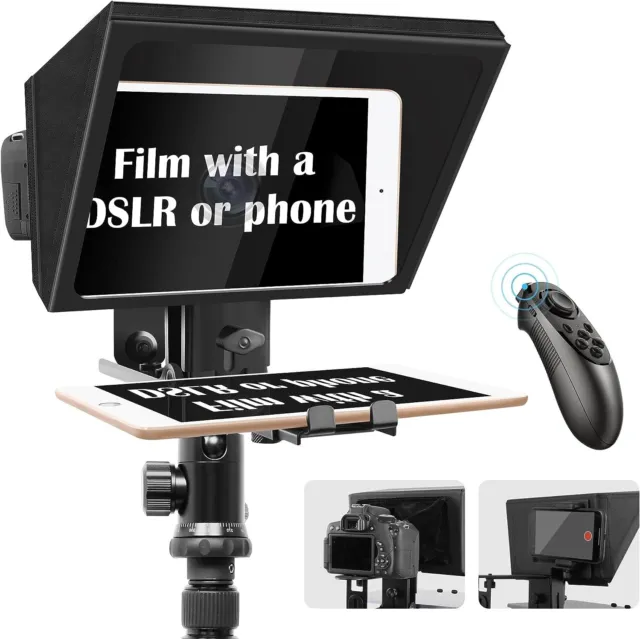 Liftable Teleprompter W/Remote Control and app with Adjustable Tempered Optic...