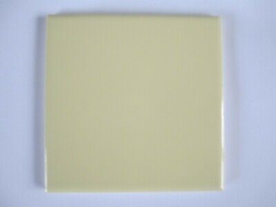 Vintage Wenzel Light Yellow Gloss Ceramic Wall Tile Square 4-1/4" X 4-1/4"