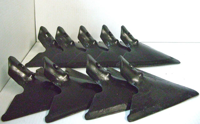 LOT OF 9 Danish Sweep Single Hole 9 - 7"1/4" Thick 7/16" Square Hole Cultivator
