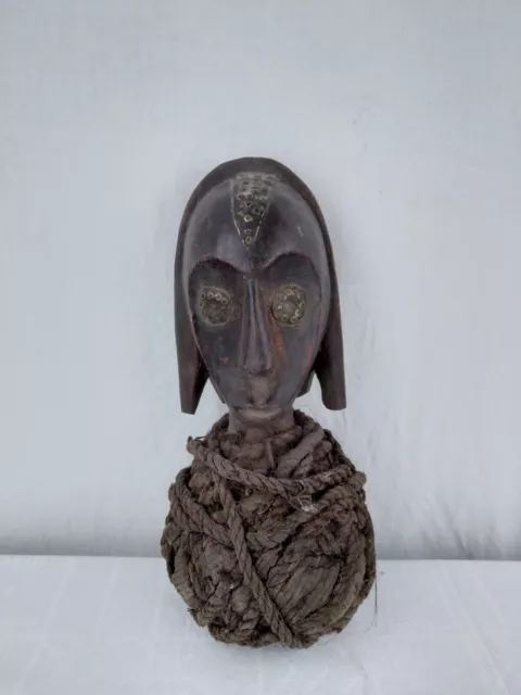 Reliquienwächter Figur Afrika aus Holz - BYERI Kopf - Fang - Gabun Sehr selten.