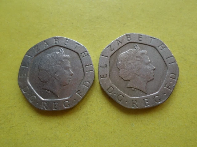 United Kingdom 20 Pence 2003,Error.look 0 And More.