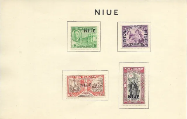 8/6/46 King George V1 Victory & Peace Mint Hinged Niue Stamps